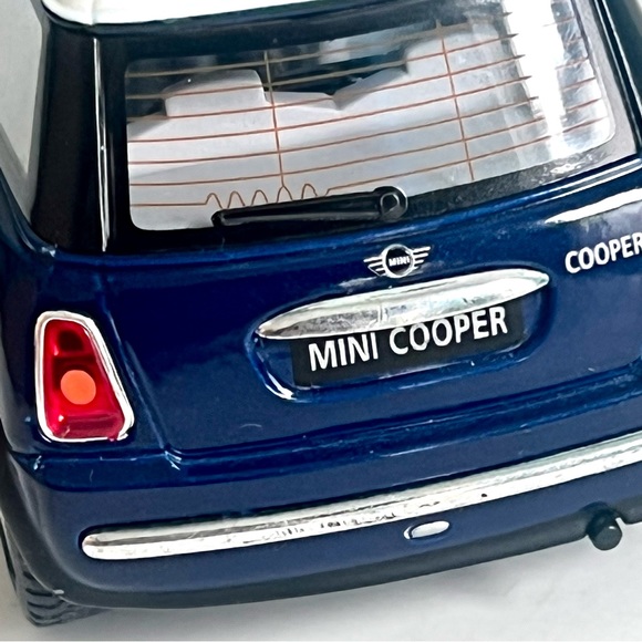 Mini Cooper Car Die Cast Metal Model Blue White - Picture 5 of 9